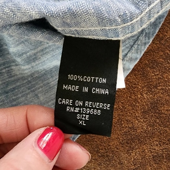 Ocean Current Gray and Blue Color Block Short Sleeve Shirt Size XL - Picture 6 of 7